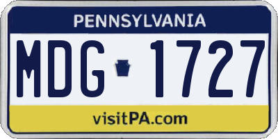 PA license plate MDG1727
