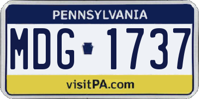PA license plate MDG1737