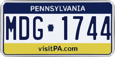 PA license plate MDG1744