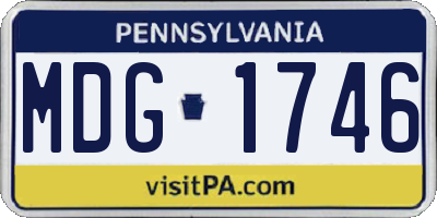 PA license plate MDG1746