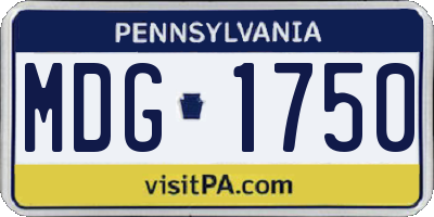 PA license plate MDG1750