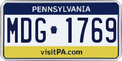 PA license plate MDG1769