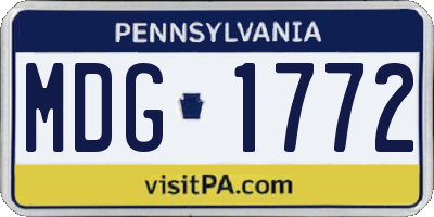 PA license plate MDG1772