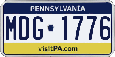 PA license plate MDG1776