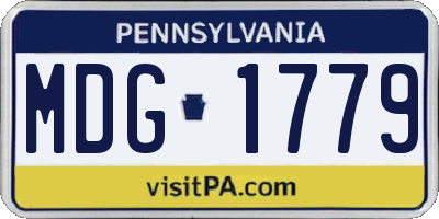 PA license plate MDG1779