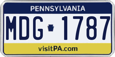 PA license plate MDG1787