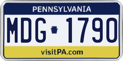 PA license plate MDG1790
