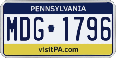 PA license plate MDG1796