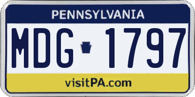 PA license plate MDG1797