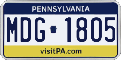 PA license plate MDG1805