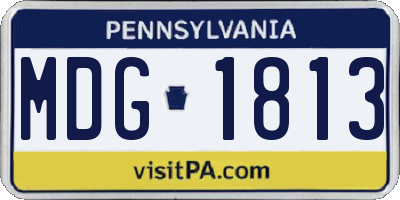 PA license plate MDG1813