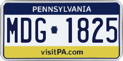 PA license plate MDG1825