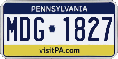 PA license plate MDG1827