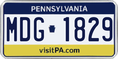 PA license plate MDG1829