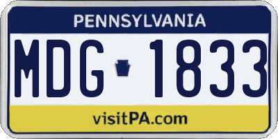 PA license plate MDG1833