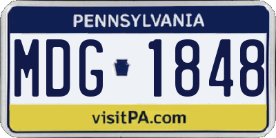 PA license plate MDG1848