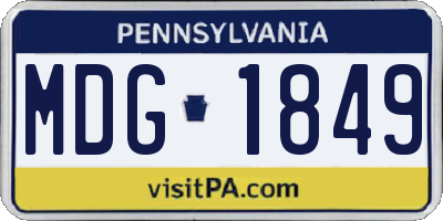 PA license plate MDG1849