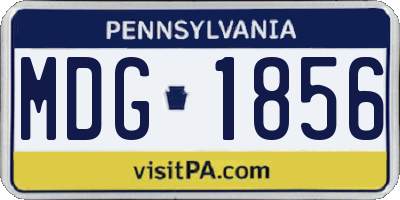 PA license plate MDG1856