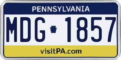 PA license plate MDG1857
