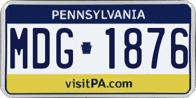 PA license plate MDG1876