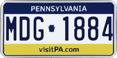 PA license plate MDG1884