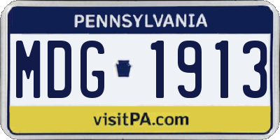 PA license plate MDG1913