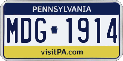 PA license plate MDG1914
