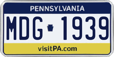 PA license plate MDG1939
