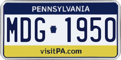 PA license plate MDG1950