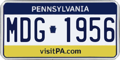 PA license plate MDG1956