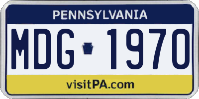 PA license plate MDG1970