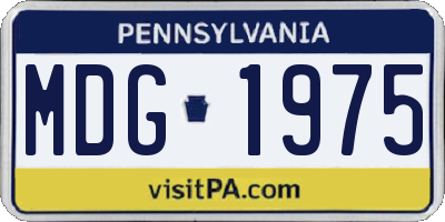 PA license plate MDG1975