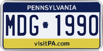 PA license plate MDG1990
