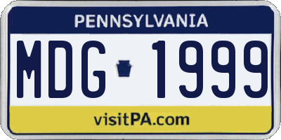 PA license plate MDG1999