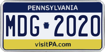 PA license plate MDG2020