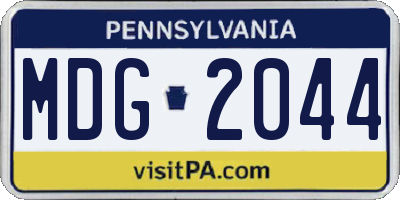 PA license plate MDG2044