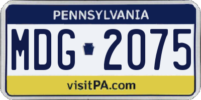 PA license plate MDG2075