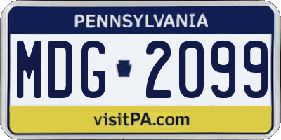 PA license plate MDG2099