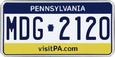 PA license plate MDG2120