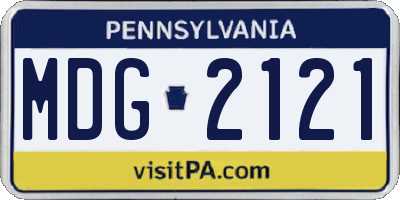 PA license plate MDG2121