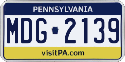 PA license plate MDG2139