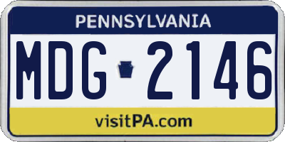 PA license plate MDG2146