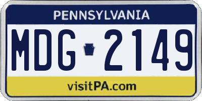 PA license plate MDG2149