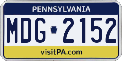 PA license plate MDG2152