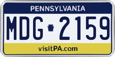 PA license plate MDG2159