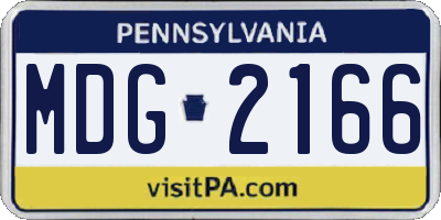 PA license plate MDG2166