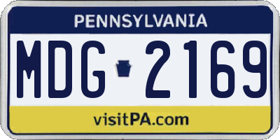 PA license plate MDG2169