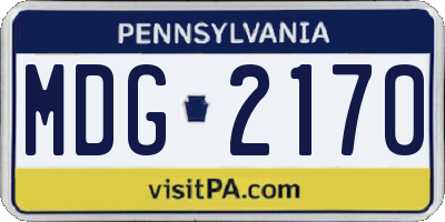 PA license plate MDG2170