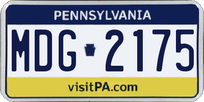 PA license plate MDG2175