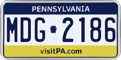 PA license plate MDG2186